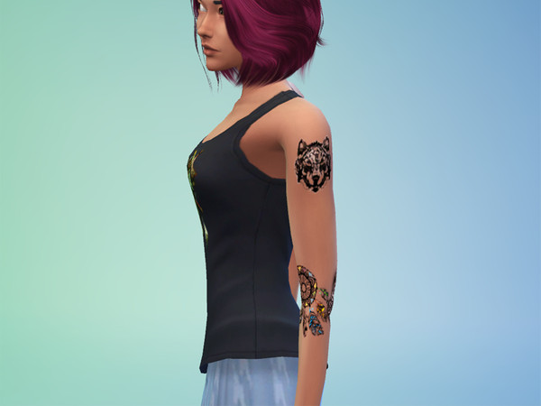 Sims 4 — wolf with dreamcatcher by Ivara — wolf with dreamcatcher arm left 