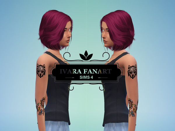 Sims 4 — wolf with dreamcatcher arm tattoo set by Ivara — wolf with dreamcatcher tattoo for arm arm right & arm left