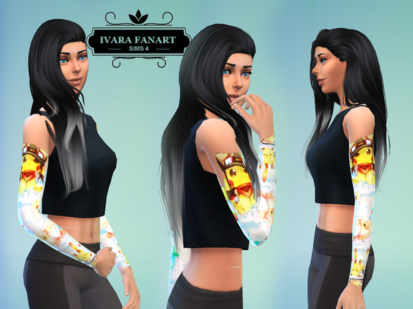 Sims 4 — Pokemon Tattoo Arm Set by Ivara — Pokemon Tattoo Arm Set Left & Right