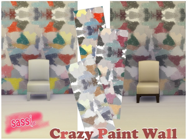 Sims 4 — Crazy Paint Wall by sassitsr — Painting a room without thinking about the colors, everything seems to be left to
