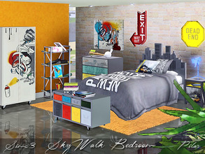 Sims 3 — SkyWalk Bedroom by Pilar — Bedroom for youth, inspired by urban art