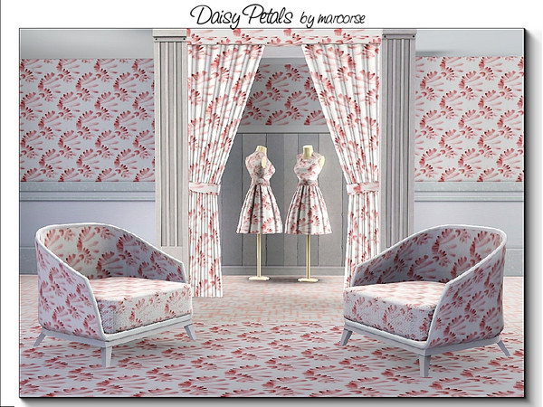 Sims 3 — DaisyPetals_marcorse by marcorse — Abstract pattern: stylised arrangement of daisy petals in pink and brown