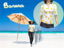 Sims 4 — Banana Stylish Shirt - Get to Work needed by Namache — My simple recolor of Maxis shirt! Here comes summer with