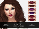 Sims 4 — VELVET Lipstick by girlofwinter — A dark and seductive matte lipstick for your sim ladies to conquer the night!
