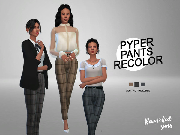 Sims 4 — Toksik's Pyper Pants Recolor - mesh needed by BewitchedSims — Recolor, three versions. Mesh not included. READ