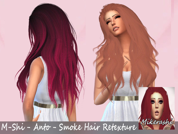 Sims 4 — M-Shi - Anto - Smoke Hair Retexture (Mesh Needed) by mikerashi — -50 Colors -Texture made by me -Standalone