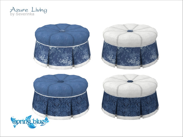 Sims 4 — [Azure Living] Coffee table by Severinka_ — Soft coffee table covered with a cloth From the set of 'Azure