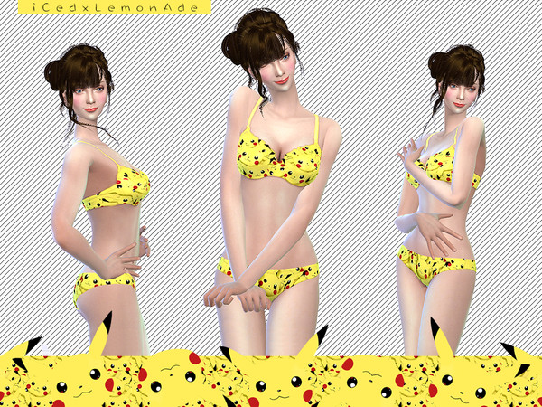 Sims 4 —  by iCedxLemonAde — 1st bomb is Lingerie Set~ Bright yellow cute bra &amp;amp;amp; panty with a little bit
