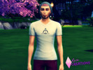 Sims 4 — Deathly Hallows White Male Shirt by lucyismycat2 — White shirt with the Deathly Hallows symbol on it. I made it