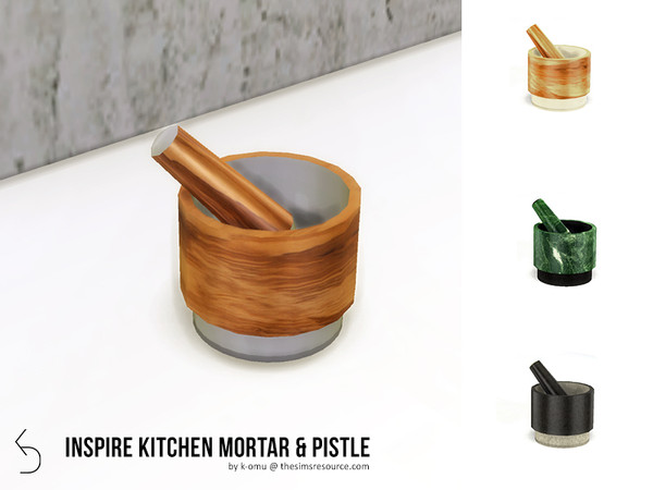 Sims 4 — INSPIRE Kitchen Mortar by k-omu2 — This mortar and pestle combo will look great anywhere, in any kitchen. Comes