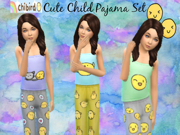 Sims 4 — Cute Child Pajamas SET - Spa Day needed by Grumpyglitter2 — These were made by me using www.chibird.com 's