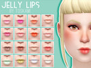 Sims 4 — Jelly Lip by toskami — Bright, smooth lip balm, in 20 colours, Hand painted texture