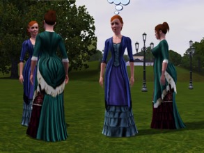 Sims 3 — 1880's Victorian Bustle Gown by Moara2 — A Victorian gown, with a bustle. Suitable for historical sims,