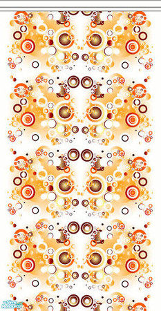 Sims 2 — Mama D's Sims2 Paper WM 0020a - Top by mamads32209 — Retro circles in oranges, browns etc.. White top molding.