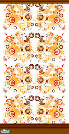 Sims 2 — Mama D's Sims2 Paper DBM 0020c - Double by mamads32209 — Retro circles in oranges, browns etc.. Dark brown