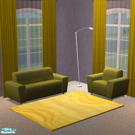 Sims 2 — Rugs & Curtains 3 - yellow rug by Nanshi — These recolours are based on Padre333 curtains and Echo's rug -