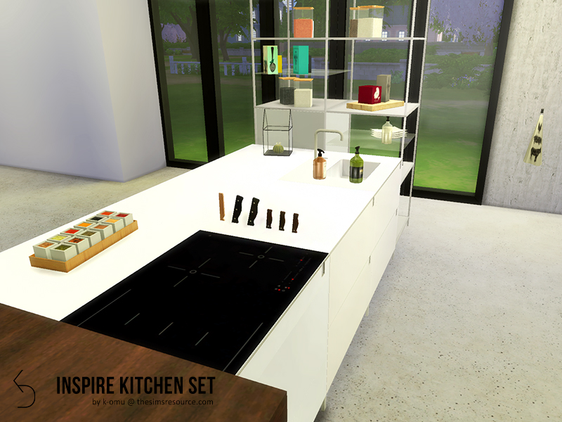 The Sims Resource - Black and Gold Kitchen set