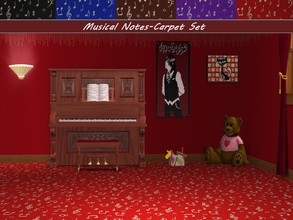 Sims 2 — Musical Notes-Carpet Set by allison731 — Carpets with musical notes in five colors.Combined pattern with notes +