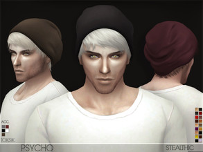 Sims 4 — Stealthic - Psycho (Male Hair) by Stealthic — -Custom beanie by toksik found in hat section -No transparency