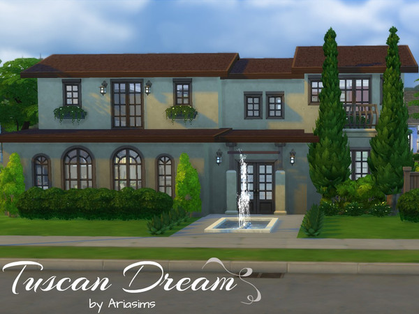 Sims 4 — Tuscan Dream by Ariasims — Beautiful Italian/Tuscan styled home perfect for a small family. Can easily be added
