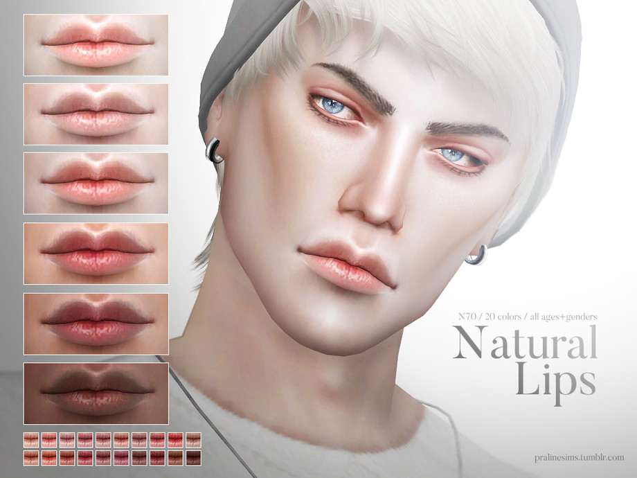 Sims 4 - Natural Lips N73 by Pralinesims - Realistic soft lips in 20 colors...