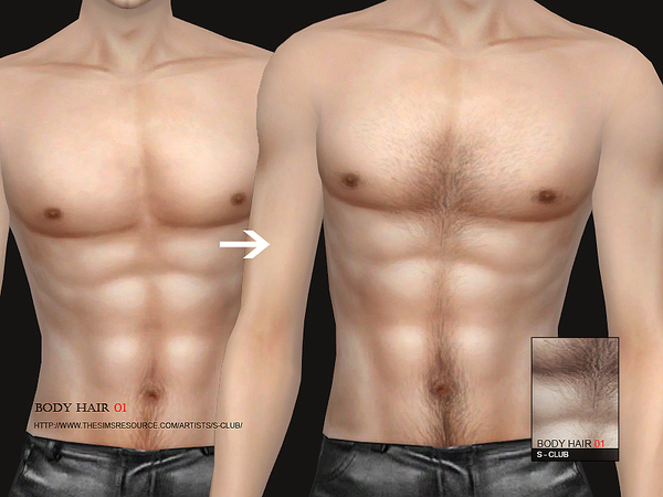 The Sims Resource - S-Club WM thesims4 Body hair 01