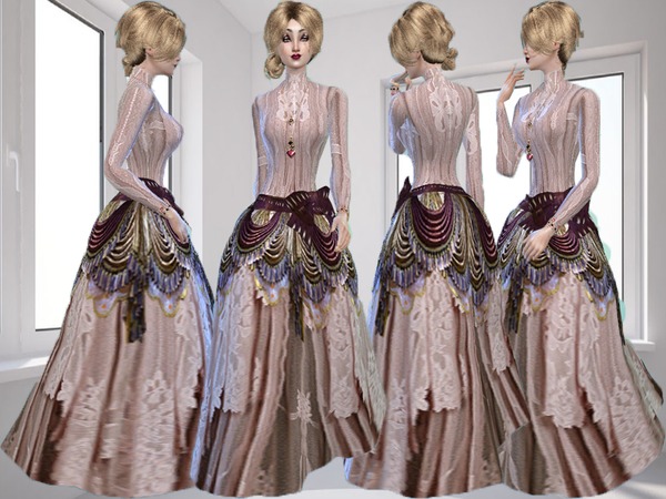 The Sims Resource - Victorian lace Gown - mesh needed
