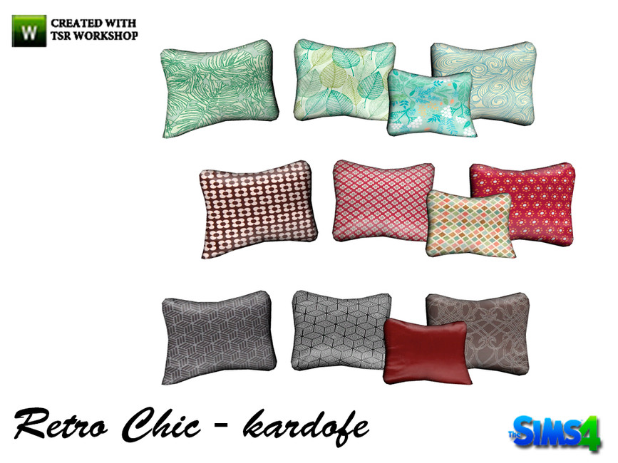 The Sims Resource kardofe_Retro Chic_Cushions
