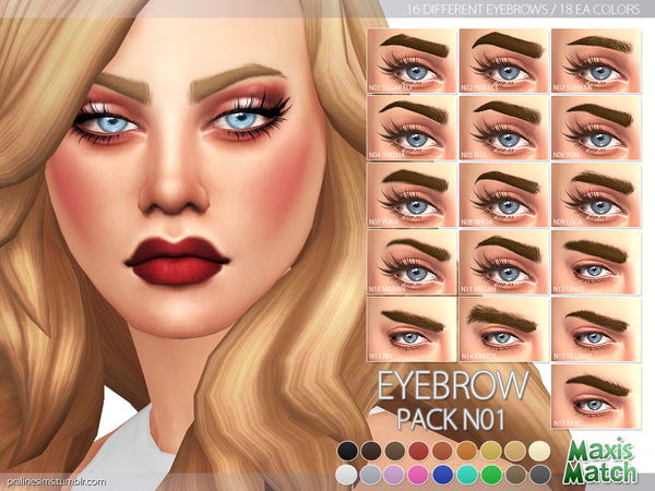 The Sims Resource Maxis Match Eyebrow Pack N01