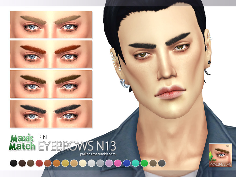 Sims 4 - Maxis Match Eyebrow Pack N01 by Pralinesims - 16 maxis match...