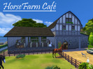 Sims 4 — HorseFarm Cafe by CyberReb — A cafe in a country style, where you can have a cappuccino while petting cats, dogs