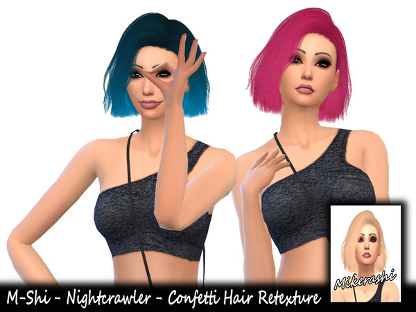 Sims 4 — M-Shi - Nightcrawler - Confetti Hair Retexture (Mesh Needed) by mikerashi — -55 Colors -Texture made by Me