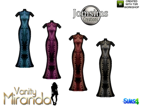 Sims 4 — miranda vanity haute couture dress deco by jomsims — miranda vanity haute couture dress deco
