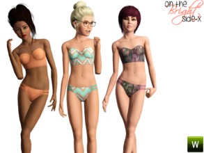 Sims 3 — Season of Sun Swim Set (TEEN) by onthebrightside-x2 — Midkini and Banded Hipster for teens. 2 recolorable