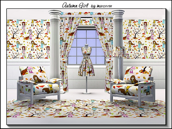 Sims 3 — Autumn Girl_marcorse by marcorse — Themed pattern - little girl taking care of Autumn chores.