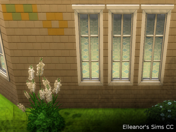 Sims 4 — Brick wall set_ESCC by Elleanors_Sims_CC — A set of 3 walls to fit the brick foundation to make it all complete.
