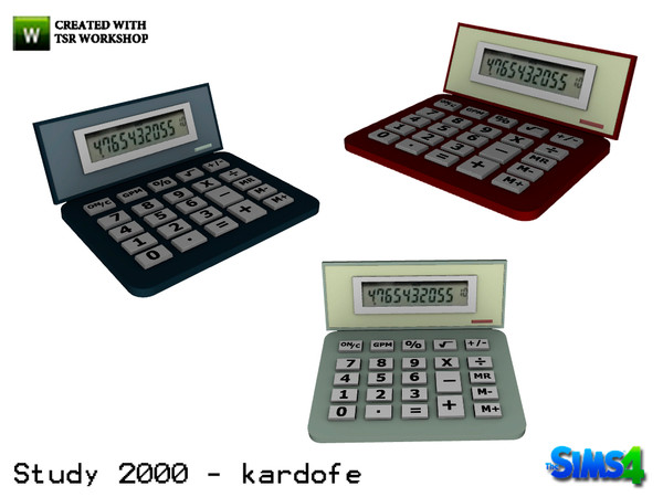 Sims 4 — kardofe_Study 2000_Calculator by kardofe — Calculator, only decorative, to create atmosphere, in three different