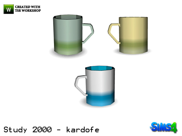 Sims 4 — kardofe_Study 2000_Cup by kardofe — Coffee cup, in three different colors 