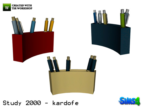 Sims 4 — kardofe_Study 2000_Pens by kardofe — Pot with many pens, in three different colors 