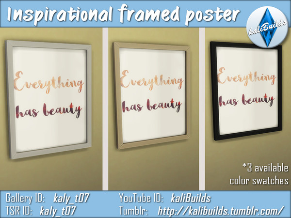 Sims 4 — Everything has beauty framed poster by kaly_t072 — An inspirational framed print for the sims that look for