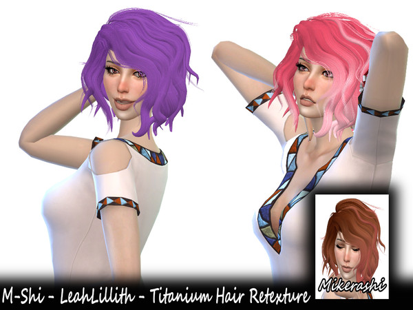 Sims 4 — M-Shi - LeahLillith - Titanium Hair Retexture (Mesh Needed) by mikerashi — -57 Colors -Texture made by Me