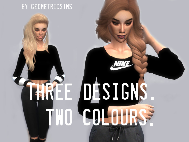 Sims 4 The Sims Resource | Nike Fantasy Crop Jumpers by GeometricSims by TSR Creator