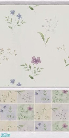 Sims 2 — Pastel Lovelies  - 4 by tamlfra — A beautiful set of 6 papers that are marked as wallpaper, but some are tile