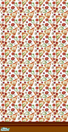 Sims 2 — Mama D's Sims2 Paper DBM 0017b - Bottom by mamads32209 — Pizza anyone? This wallpaper has a Pizza, and toppings