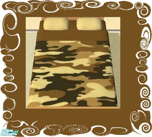 Sims 2 — Desert Camo bedding & rug - bedding by fionnababygirl — This is my desert camo bedding, part of a desert