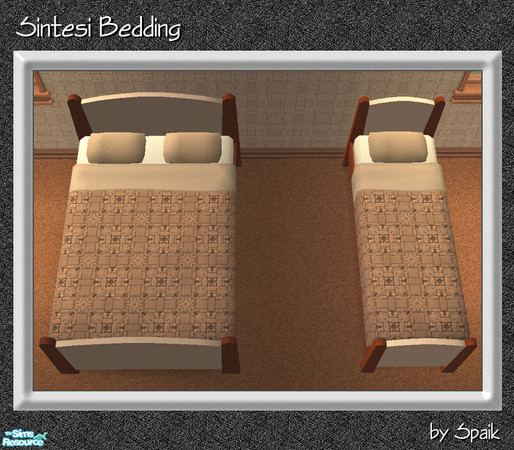 Sims 2 — Sintesi Bedroom Bedding by Spaik — A quilt bedding made for my Sintesi bedroom. Look for the matching wallpaper