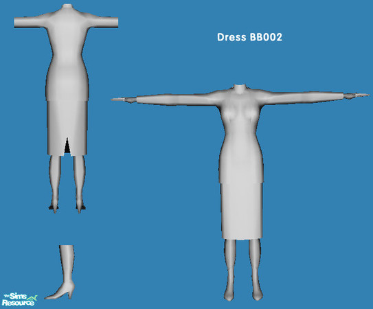 Sims 2 — Dress BB002 - New Mesh by Babybunny — 
