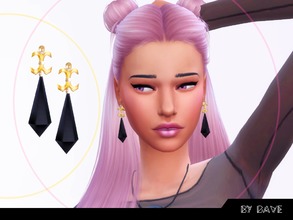 Sims 4 — Black Lady Earrings by doumeki — Black Lady Earrings for girls.