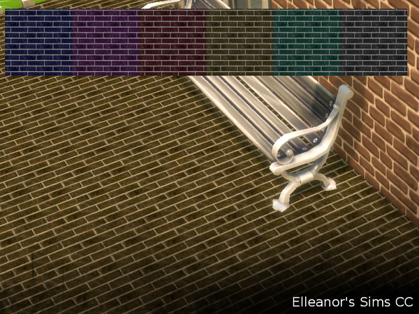 Sims 4 — Lack brick_Floor_ESCC by Elleanors_Sims_CC — A brick floor of small bricks with a small amount of lack on them