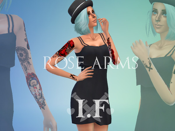 Sims 4 — Female Arm Tattoo Roses by Ivara — Female Arm Tattoo for the Arm left and right, with decoration.